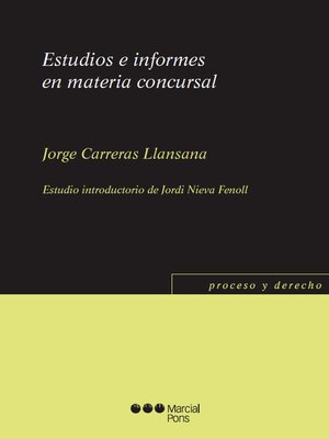 cover image of Estudios e informes en materia concursal